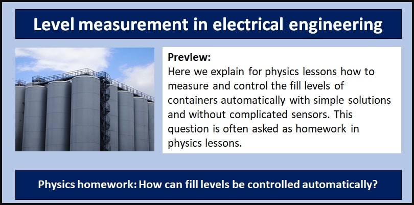 Physics homeworkt - level measurement in electrical engineering